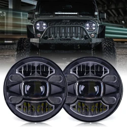 12V Led 7Inch Round Headlight For Jeep Wrangler JK TJ Hummer H1 H2 Suzuki Samurai DRL Hi Low Beam Car Lights  DOT E9 7“ Headlamp