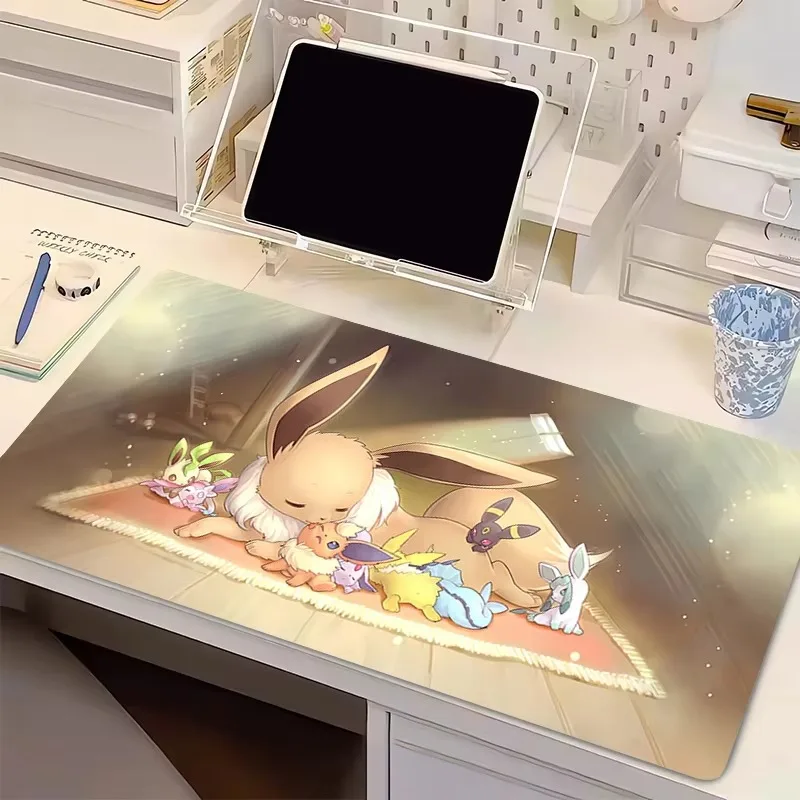 Pokemon Eevee Sunset Scenery Desk Mat Large Gaming Mouse Pad Non Slip Rubber Keyboard Table Mat for Game & Office