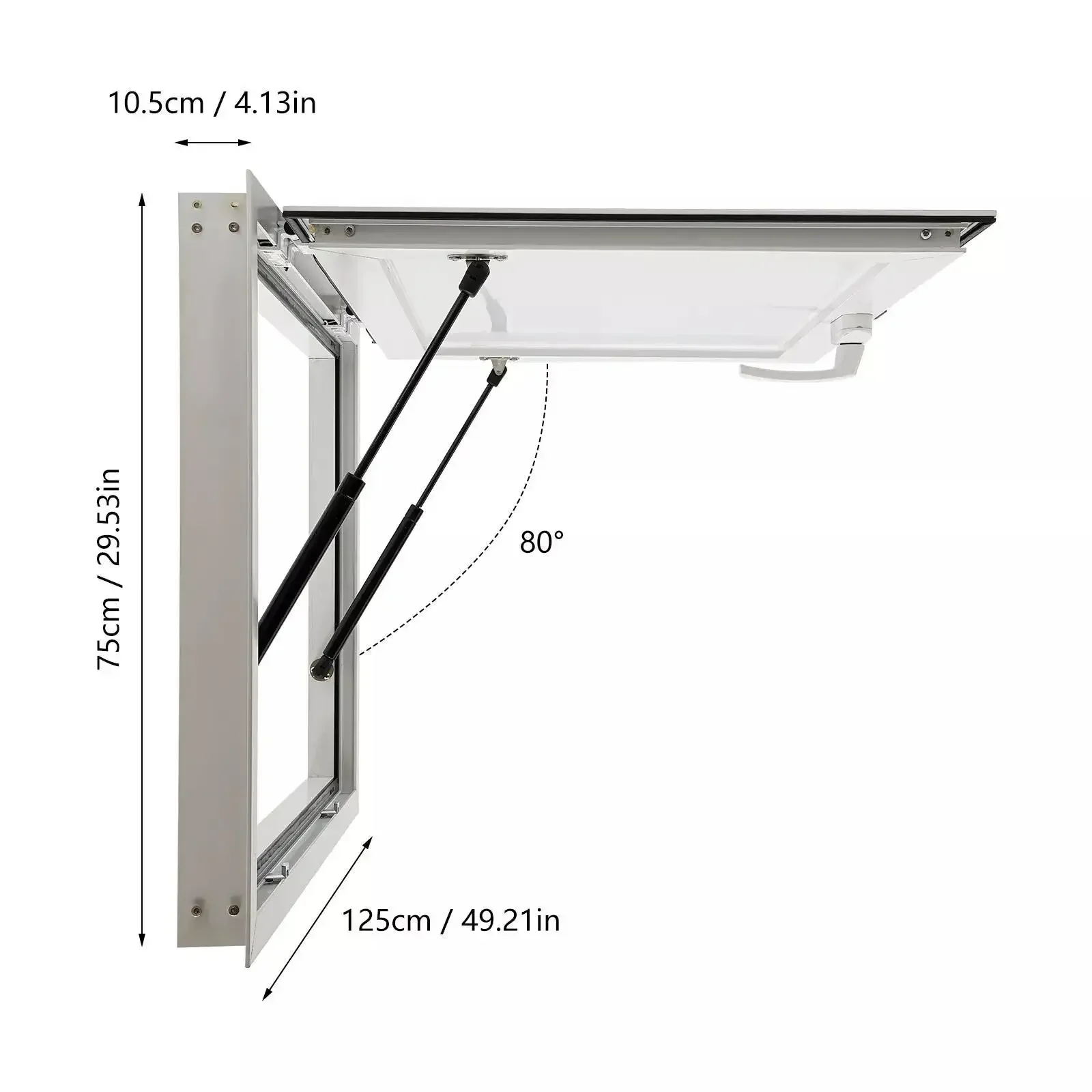 Ventana de concesión para camión de comida, soporte de concesión de 53x33 ", puerta de ventana para servir, nueva