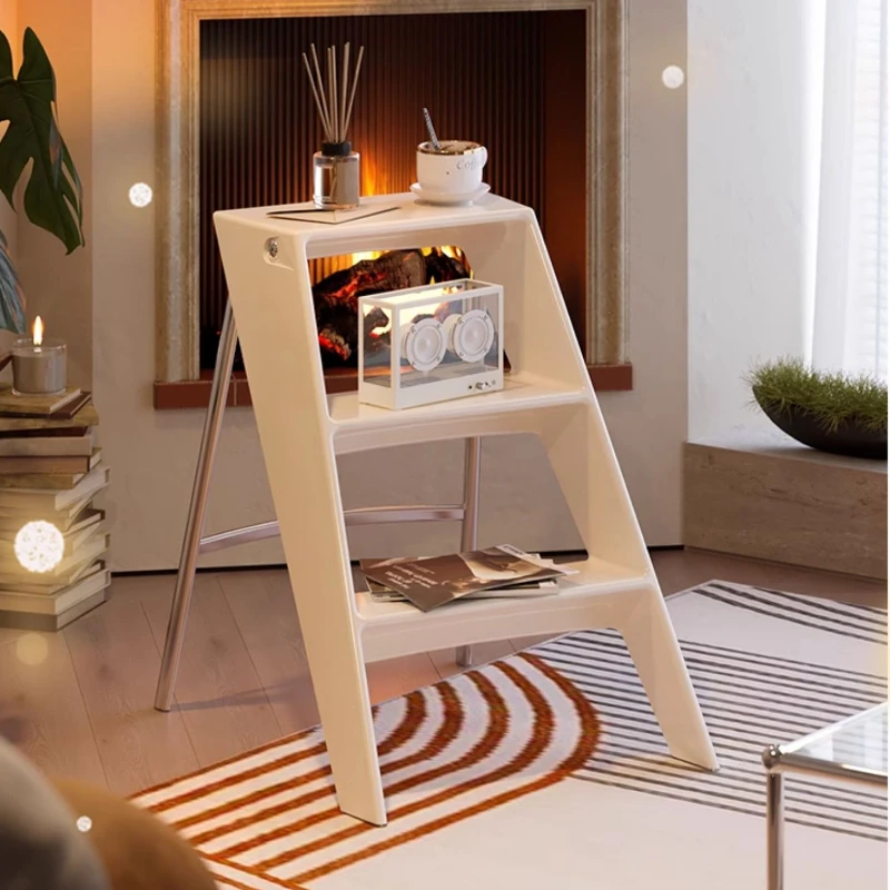 

Nordic Wind Home Folding Ladder Indoor Thickening Multi-functional High Appearance Level Storage Rack Climbing Three-step Ladder