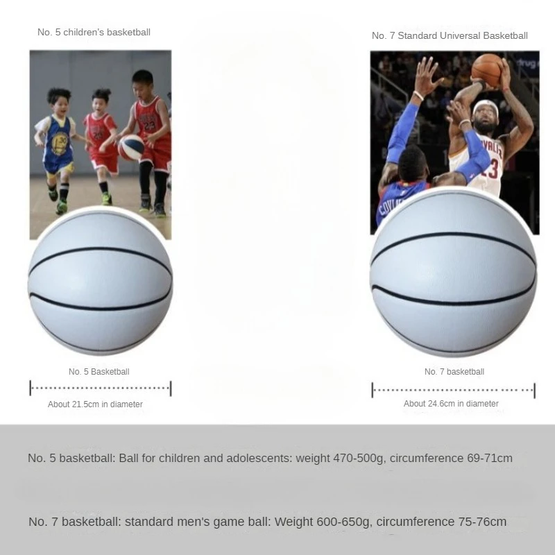 Basquete antiderrapante para crianças e adultos, Resistente ao desgaste, Treinamento de competição, Cimento, Chão, Branco, Preto, Vermelho, Não 5, Não 7