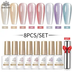 BORN PRETTY Sparkling Moonlight Cat Magnetic Gel Polish Set Semi Permanent Soak Off Crystal Gel Nail Polish Kit For Nail Art DIY