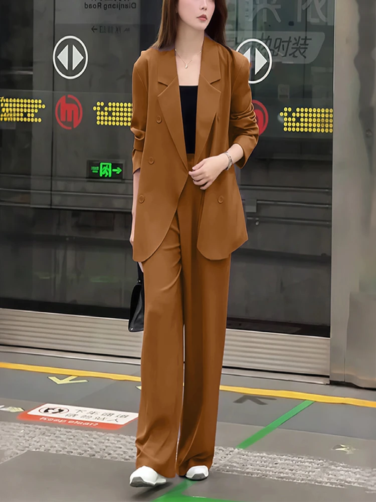 النساء 2025 الخريف مطابقة مجموعات ZANZEA مكتب 2 قطعة مجموعات أنيقة OL العمل الزي التلبيب الرقبة طويلة الأكمام السترة معاطف بانت مجموعات