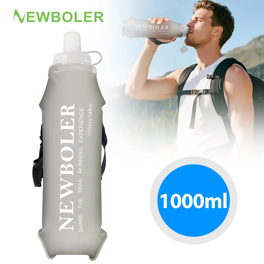 NEWBOLER 800/1000ml TPU Soft Water Bottle Ultra Lightweight 