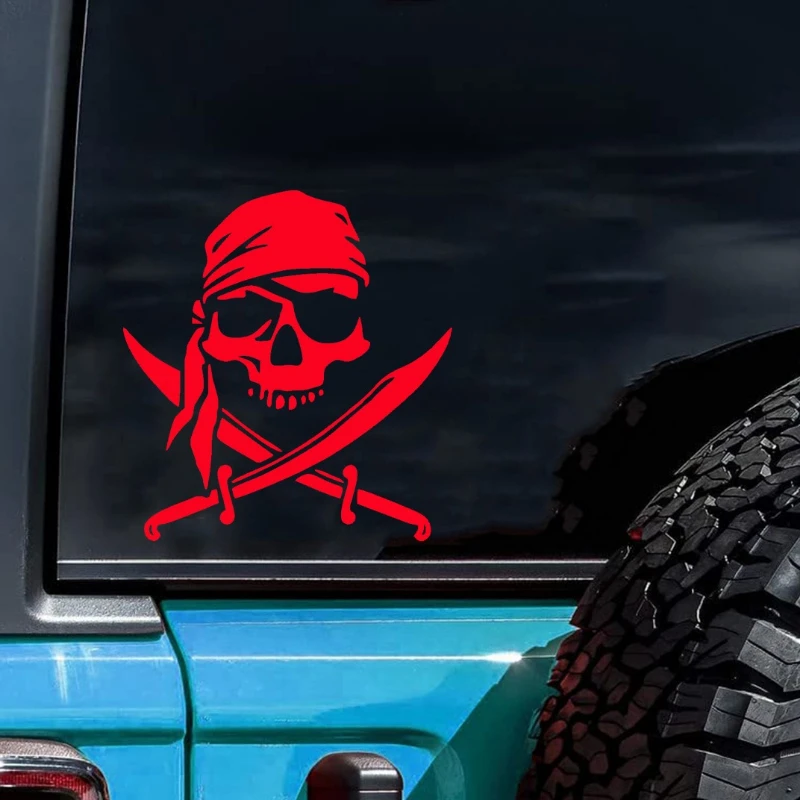 

Наклейки на автомобиль, украшения для оконного стекла, пиратские узоры с черепом, наклейки на кузов автомобиля, аксессуары для компьютерных наклеек для электромобилей