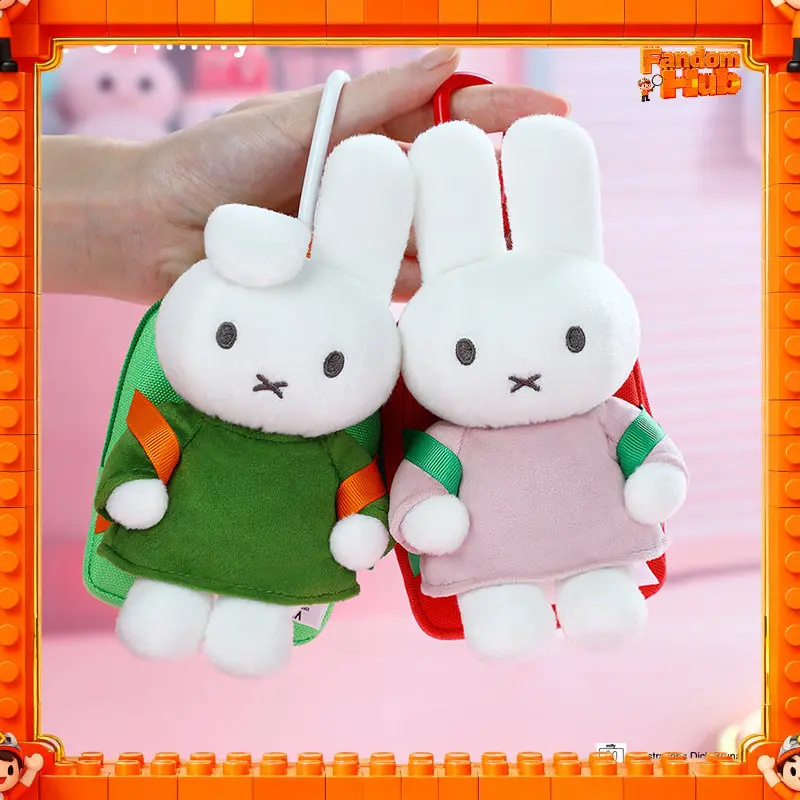 Genuine Miffy Backpack Plush Foldable Shopping Bag Keychain Portable Eco Bag Plush Doll Toy Gift