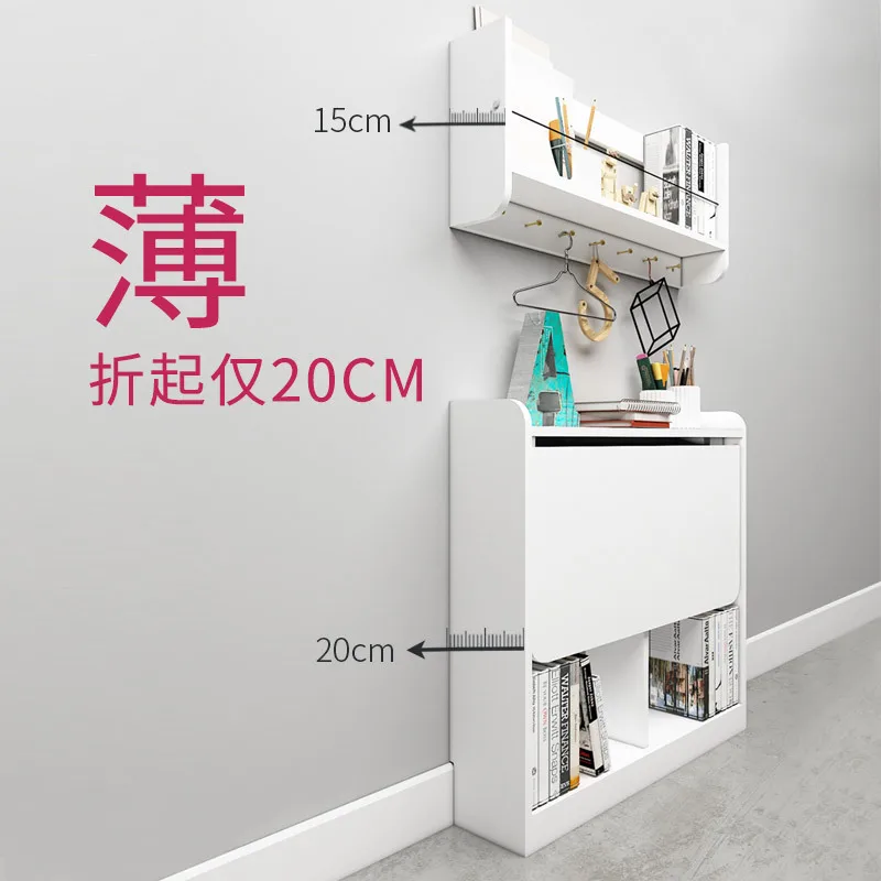 Folding Desk Small Apartment Wall Hanging Wall Writing Corner Corner Bookshelf Computer Telescopic Storage Learning