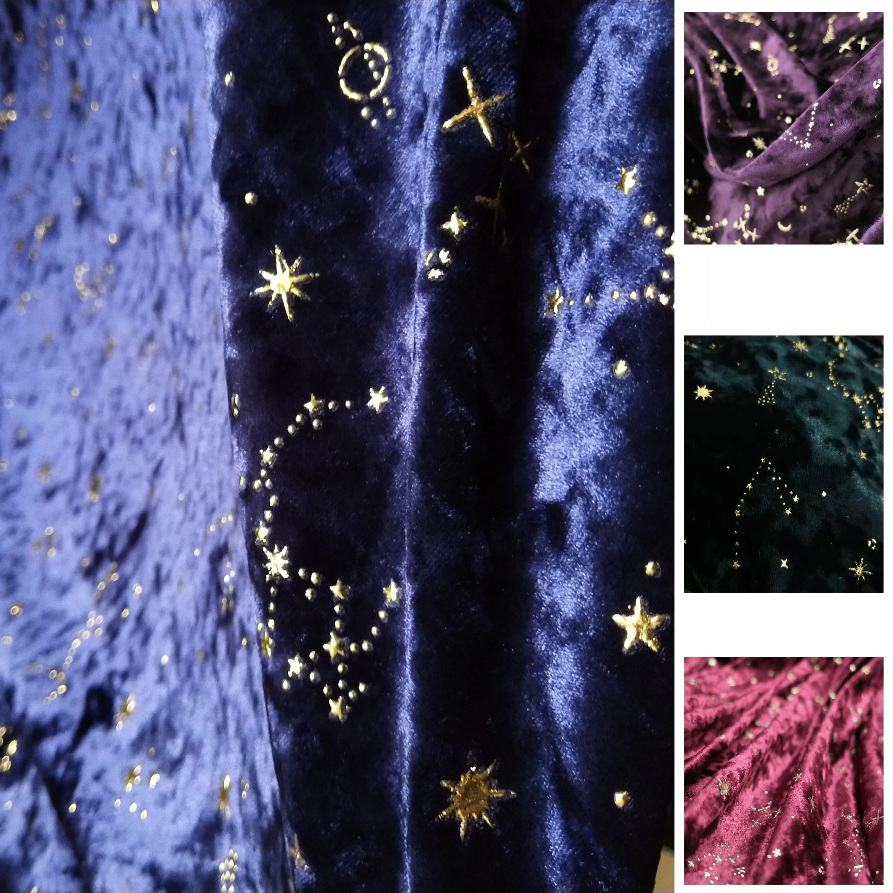 

Dreamy Diamond Velvet Hot Stamped Starry Sky Fabric Sewing Evening Dress DIY Handmade Bag Accessories