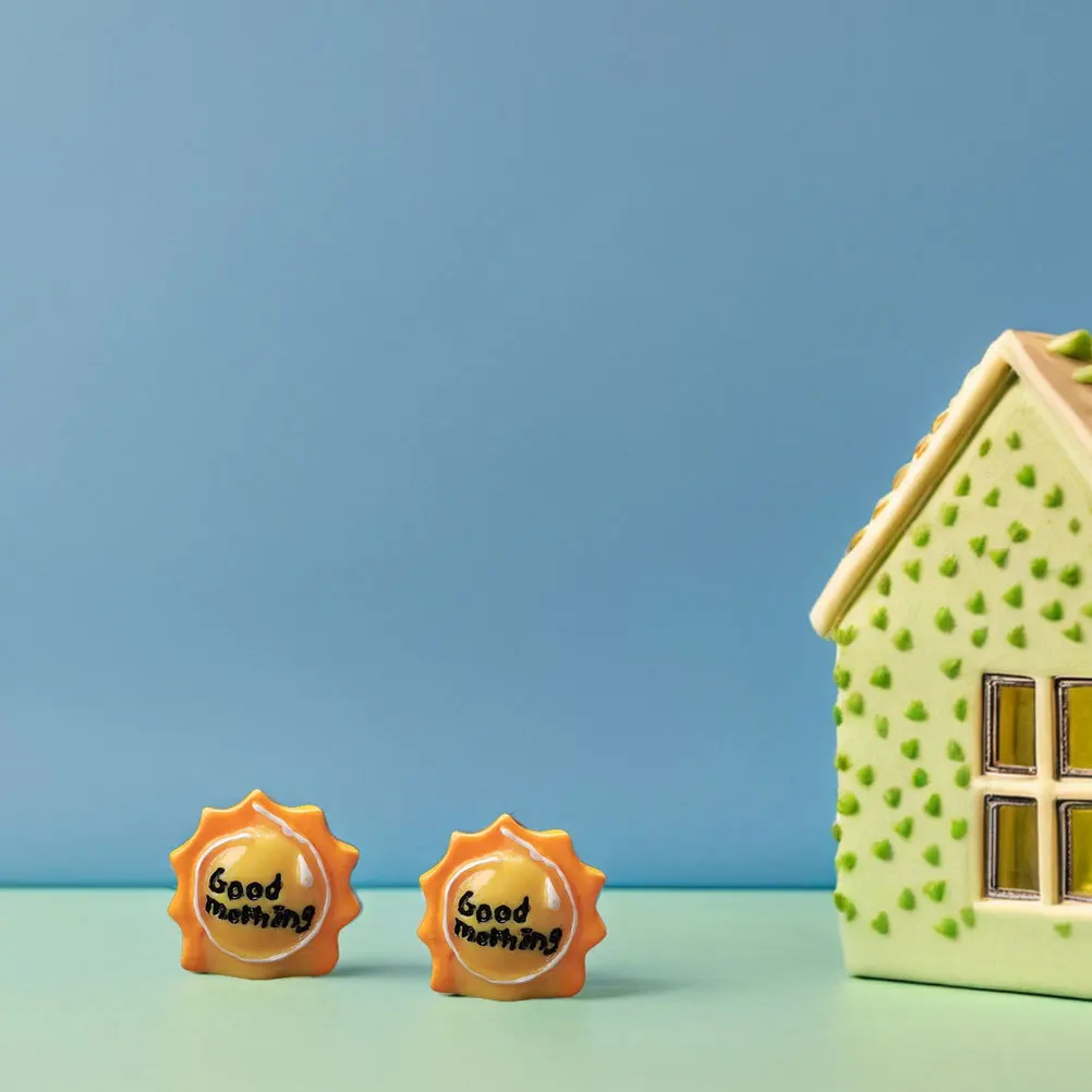 10 stks Miniatuur Zon Voor Poppenhuis Hars Strand Fee Tuin Cake Topper Micro Landschap Decoratie Potplanten Standbeeld Mini Zon