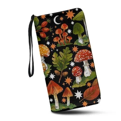 Belidome Cute Mushroom Gift Wristlet Wallet for Womens PU Leather Zip Around Purse RFID Blacking Card Holder Clutch Bags