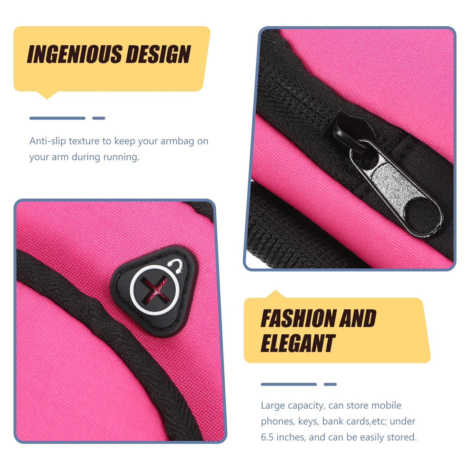 

1Pcs Mobile Phone Arm Bag Large Capacity Waterproof Sports Armbag Running Exercise Outdoor Key Holder Flexible Storage Pink