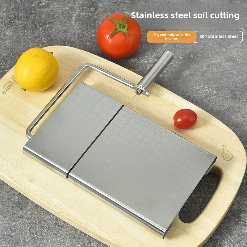 Käseschneider aus Edelstahl mit Skala für den Hausgebrauch, Butter, Käse, Käse, Schinkenschneider, Küchenschneider, Backwerkzeug