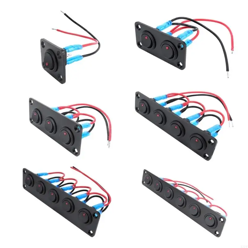 

Automotive Marine Red LED Toggle Panel 20A 12V Suitable for Boat Dashboards Control Easy Installation Waterproof