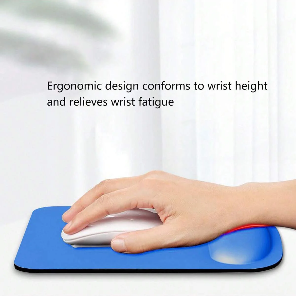 Square Wrist Support Mouse Pad for Office Desk, Suitable for Gaming and Office Use, Non-Slip and Breathable, Memory Foam Comfortable Wrist Rest