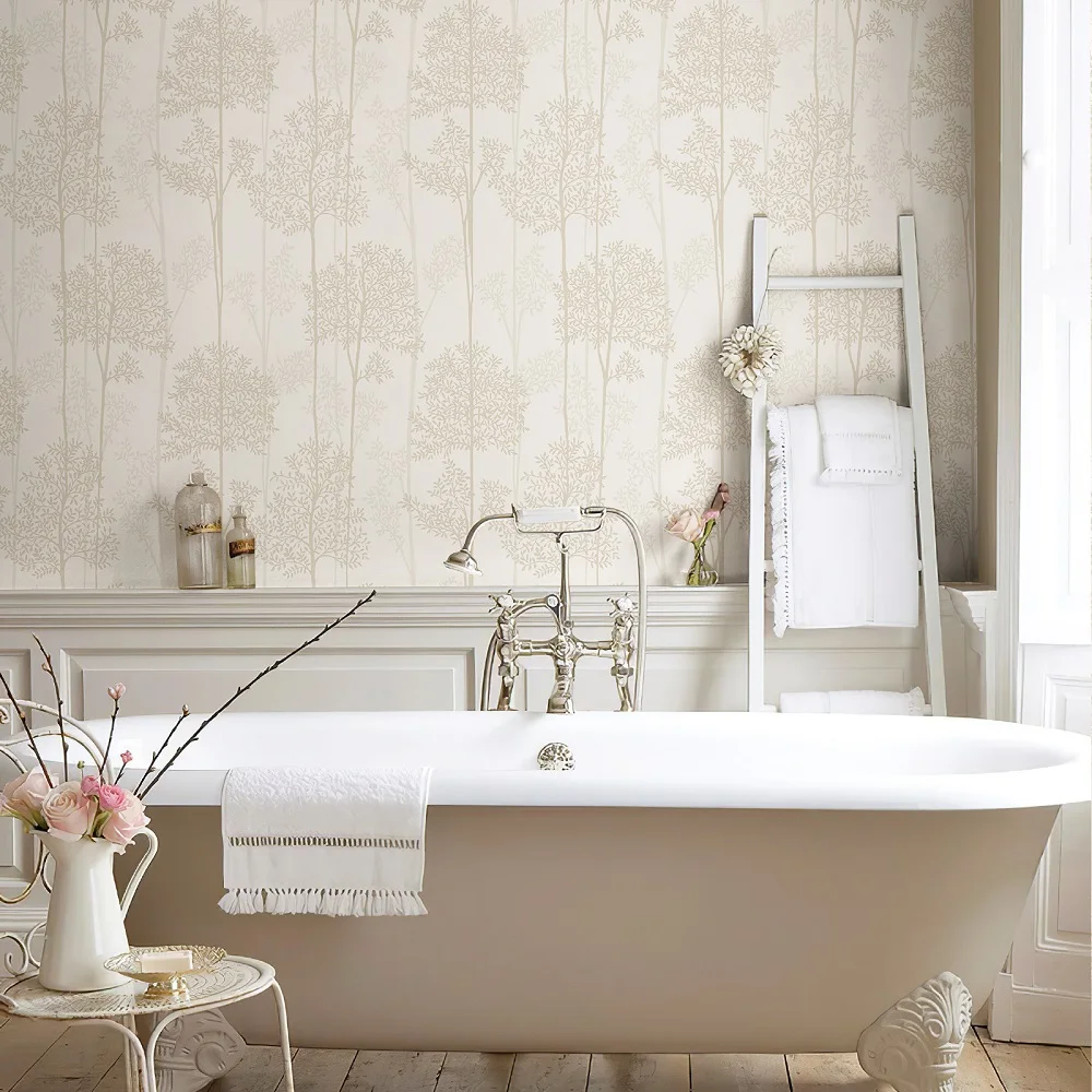 Simple Tree Wallpaper Self-adhesive Waterproof Wallpapers Bedroom Home Decoration PVC Removable Peel and Stick Wall Stickers