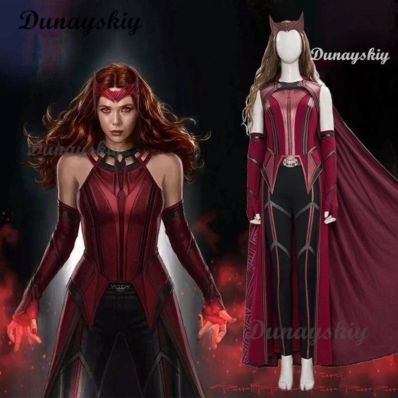 Wanda Cosplay Kostüm Schuh Requisite Outfit PJsmen Weiblich Komplettset mit Kopfbedeckung Umhang Hose Halloween Zubehör