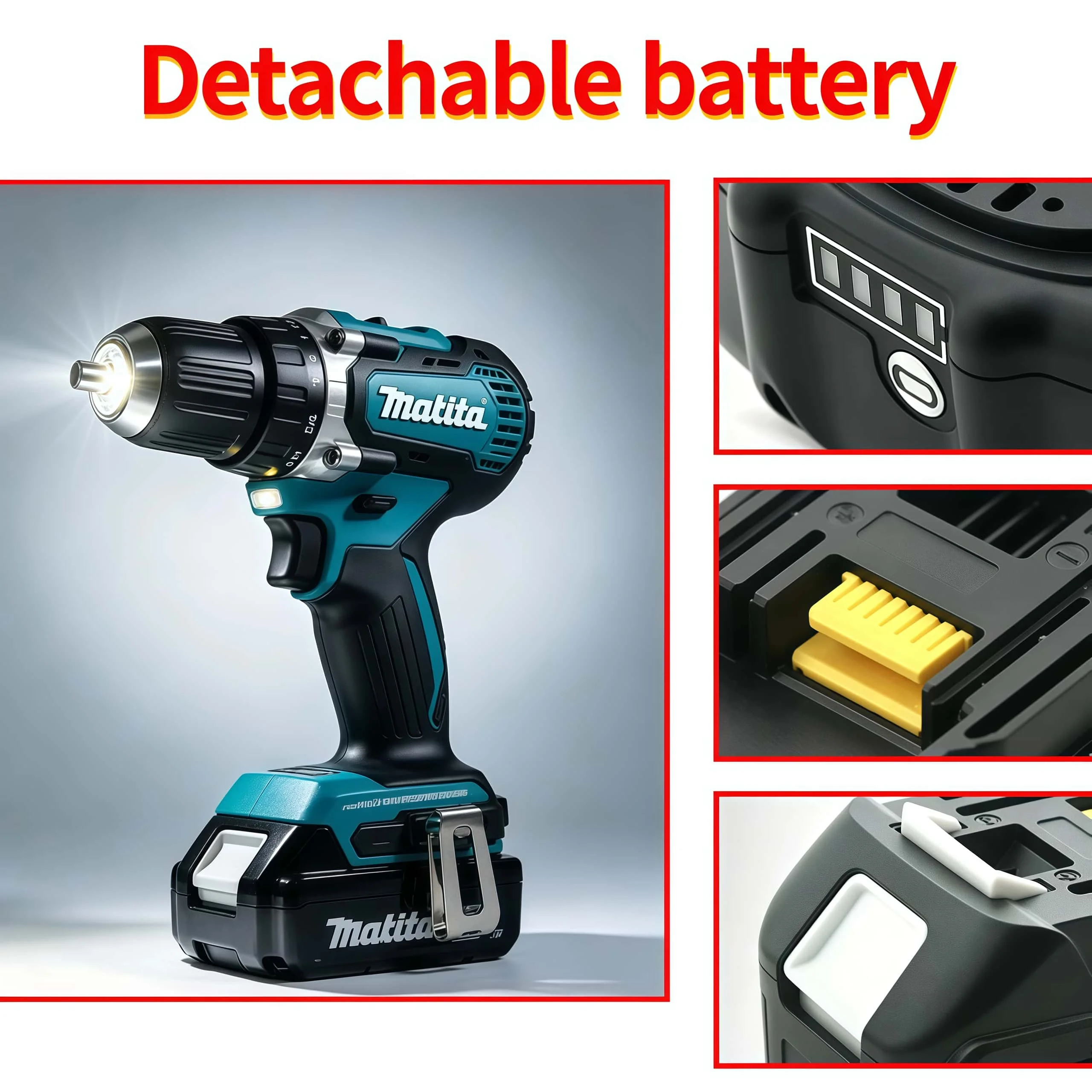 Genuine Makita BL1860 6AH Li-ion Battery Power Tools Replacement 18V Screwdriver 6AH Capacity LXT BL1850 BL1840 with BMS 18v Bat - view 4