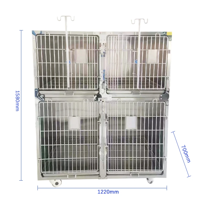 

Luxury Stainless Steel Veterinery Animal Cage Cat Dog Kennel Cage Modular Vet Pet Cages For Pet Shop