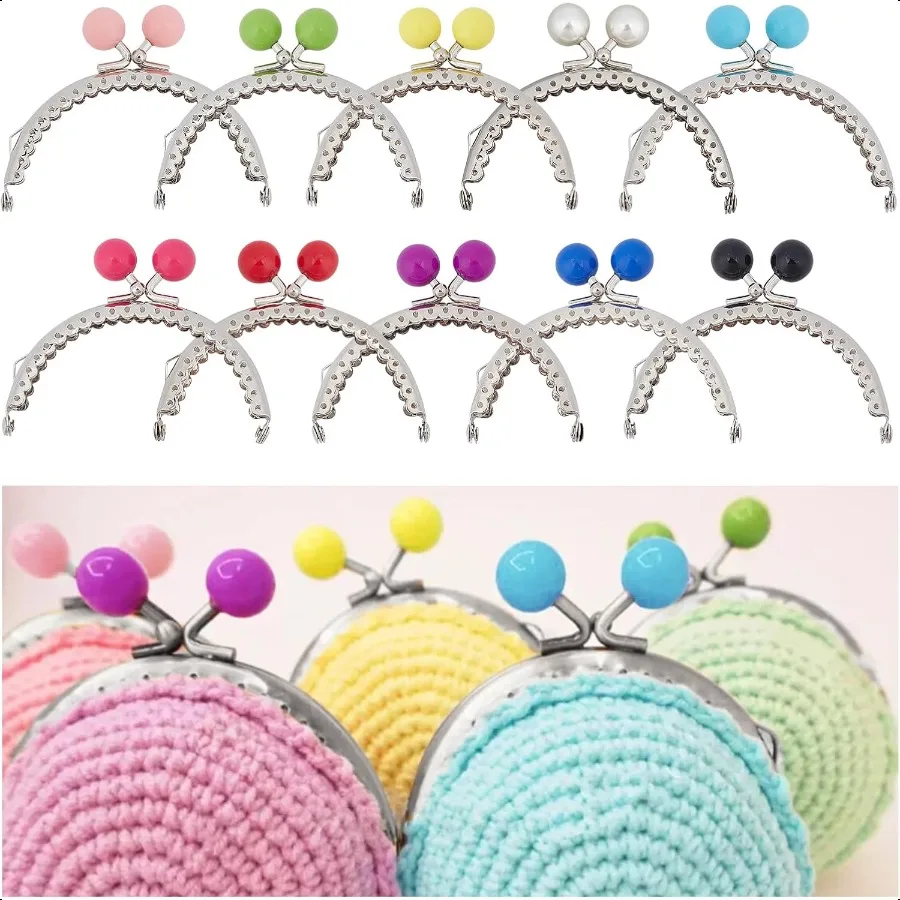 

10 Color Purse Frame Bag Kiss Clasp Lock 3.etal Arch Frame Coin Purse Tow Ball Kiss Clasp Clutch Frames Purse for Purse Making
