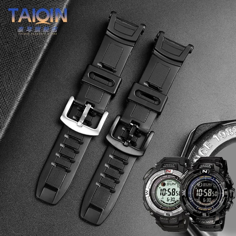 For Casio PRW-1500 PRG-130Y PRG-130 PRW-1500Y PRW-1500 resin silicone Rubber strap 26*18mm PROTREK Sport watchband Men Bracelet