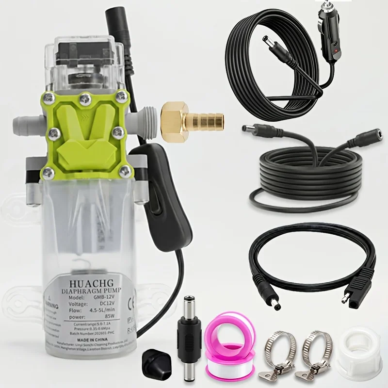 DC 12V Self Priming Diaphragm Water Pump with Pressure Switch, High Pressure Transfer Pump for RV Boat Garden