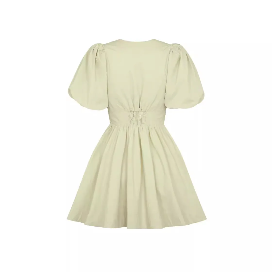 Elegancki, wiązany w pasie, dekolt w serek, długość do kolan, damski, jednolity kolor, transgraniczny, luźny, sportowy, podstawowy model.