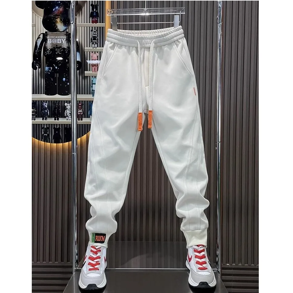 

Зима 2024: Мужские утепленные повседневные брюки в стиле Харадзюку, удобные спортивные штаны, модные джоггеры с манжетами, молодежный тренд