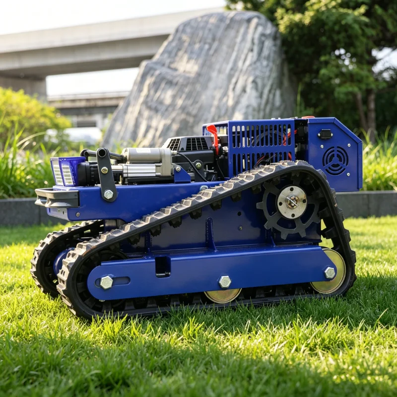 

Индивидуально настраиваемый робот-косилка с дистанционным управлением для сельского хозяйства, лесного хозяйства и садоводства, для стрижки травы и измельчения газонов.