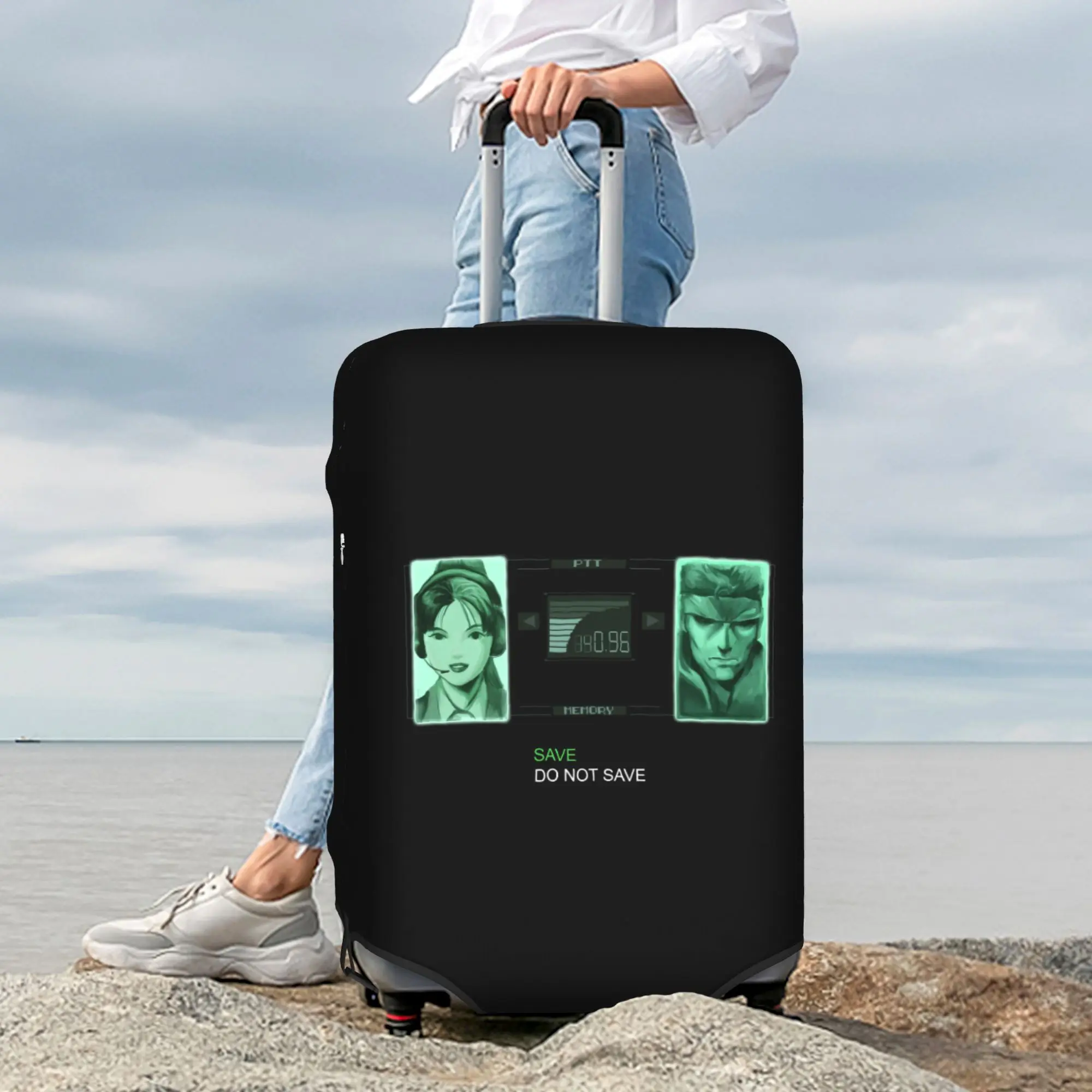Custom Metal Gear Solid Codec Luggage Cover Protector Fashion Video Game Lover Travel Suitcase Protective Cover for 18-32 Inch