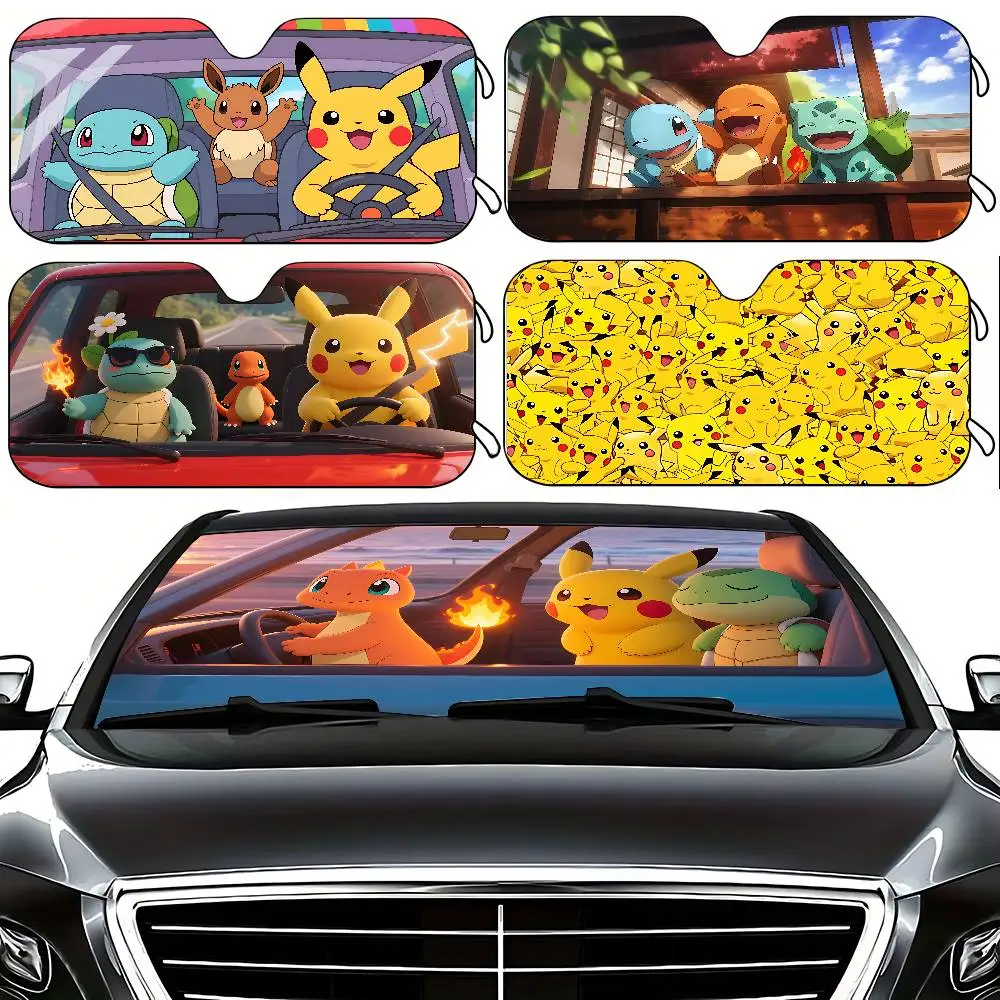Cute Anime P-Pokemons Stylish And Trendy Windshield Sunshade, Car Windshield Cover, Car Sunshade Curtain, Car Sun Protection