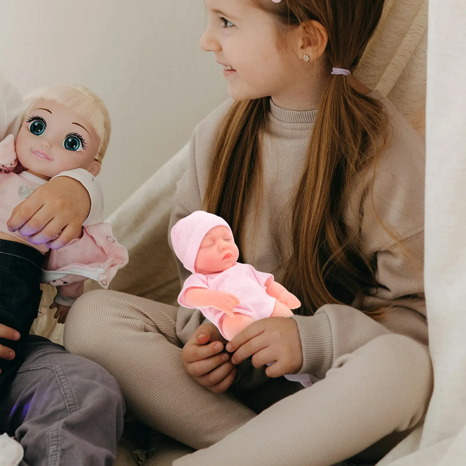 

Small Realistic Lifelike Baby Newborn Plaything Soft Vinyl Clothes Vivid Baby for Kids Creative Role Playing Vivid