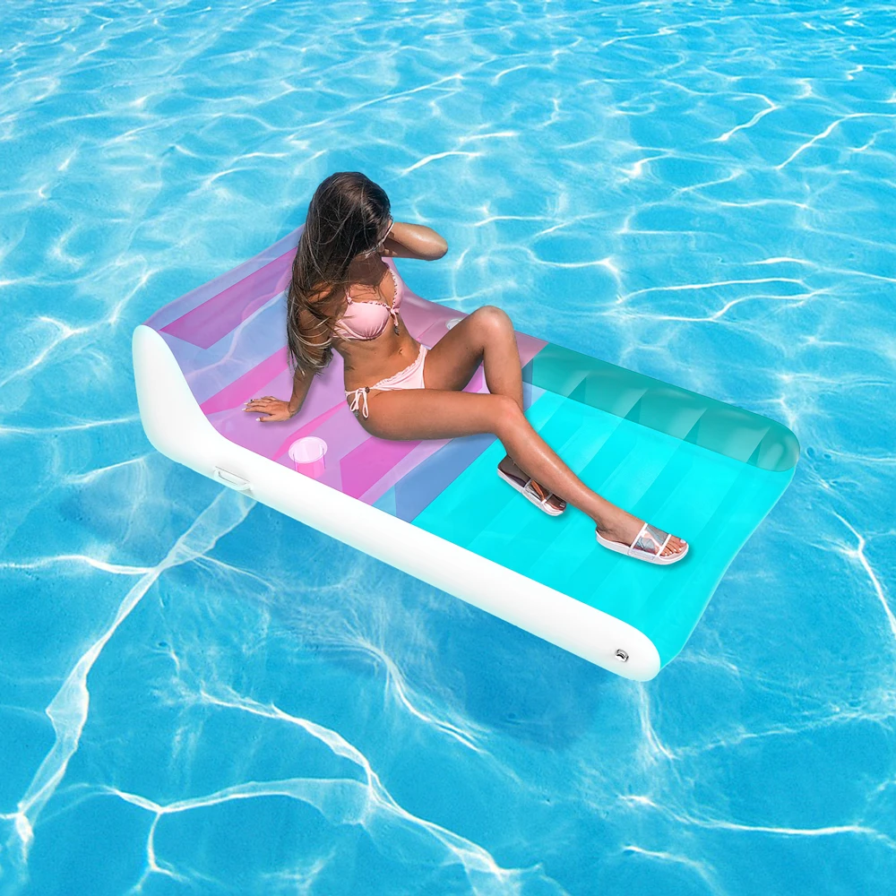New Design Transparent Blue Pink Sea-Matters Water Toys Inflatable Pool Float Ride-on AirMyFun PVC Kids