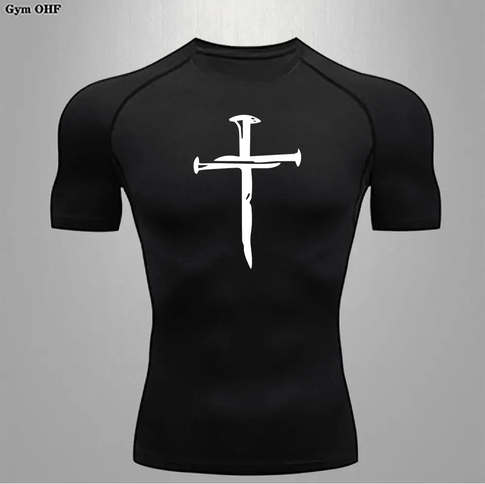 Anime Men's Compression Short Sleeve T Shirt Men Sport T-Shirt Quick Dry Bodybuilding Running Shirt Gym Tops Fitness Rashgard
