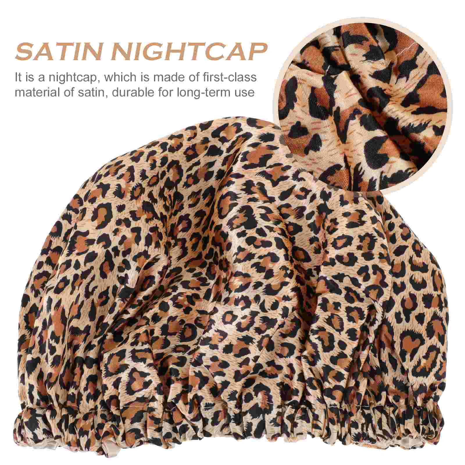 Touca de banho com fivela ajustável, gorro de cetim para cabelo, chapéu de dormir feminino, noite grande