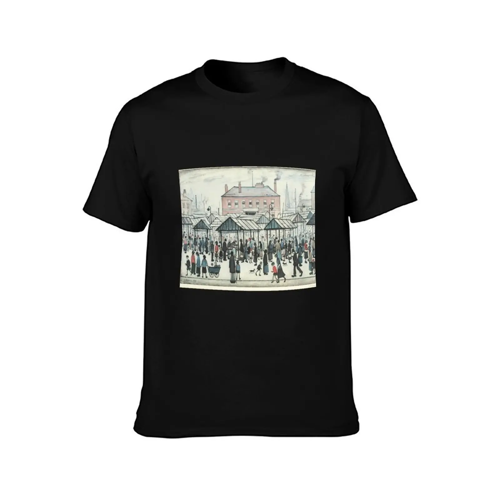 Market Scene, Northern Town, 1939 by L S Lowry T-Shirt Lightweight Casual Summer T-Shirt
