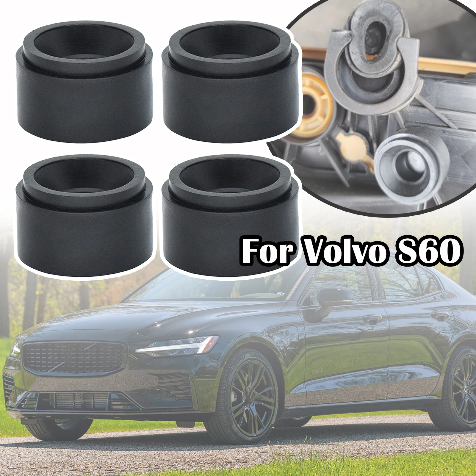 

4X For Volvo S60 V70 S80 Engine Rubber Mounting Bush Protective Under Guard Plate Clip Grommet Support Bungs Black Car Parts