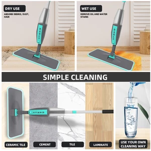 Magische Bodenreinigung Kehrmaschinenvassouras mit Mikrofaserkissen, Mop -Spray flach, Heimspin -Mopp, Rotation 360 ° MOP -MOP -Verkauf von Hauptdiensten - №5