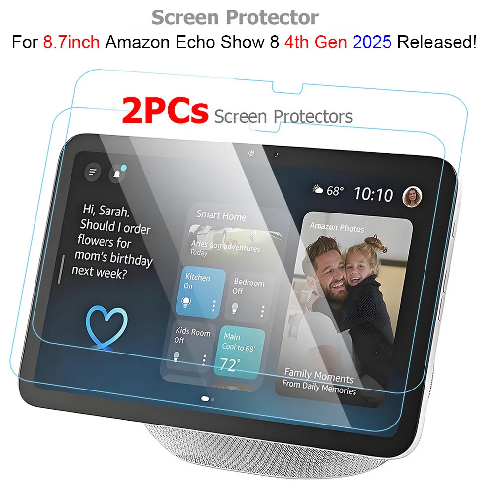 

Screen Protector for Amazon Echo Show 8 4th Gen 2025 Released Clear Tempered Glass for 8.7inch Echo Show 8 4th Gen Newest Model