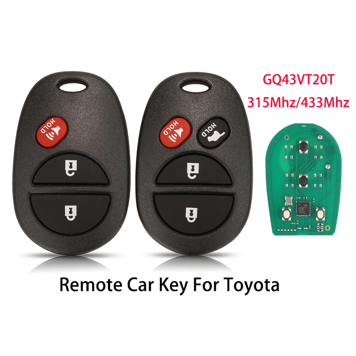

GQ43VT20T 315Mhz/433Mhz 3/4 Buttons For Toyota Tacoma Tundra Highlander Sequoia Sienna 2008-2012 Smart Remote Car Key