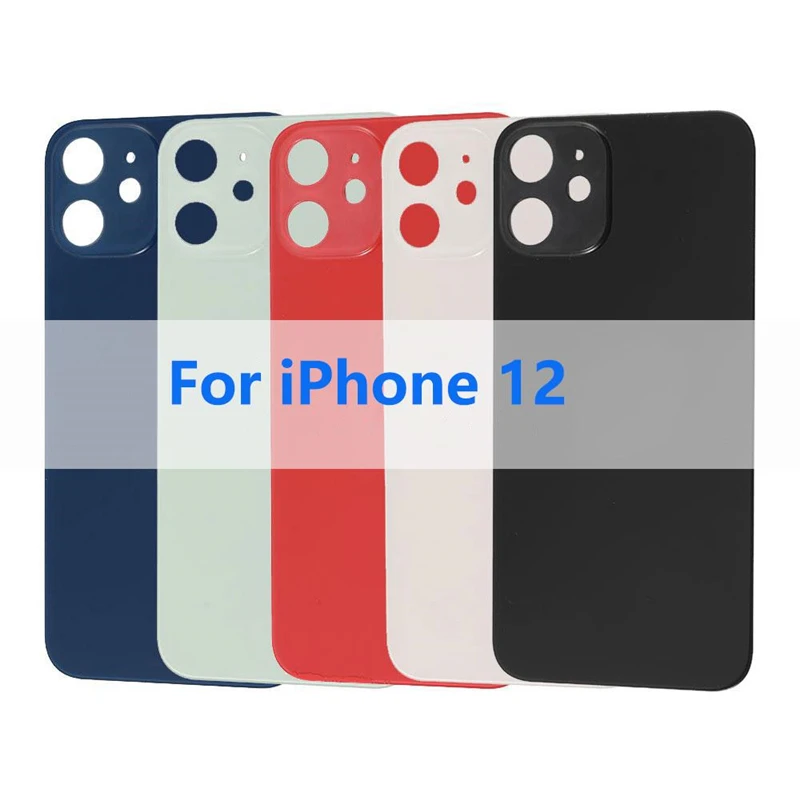 Big Hole Back Glass For iPhone 12 Pro Max Back Cover For iPhone 12Pro Rear Door Housing Replacement Parts For iPhone 12 Mini