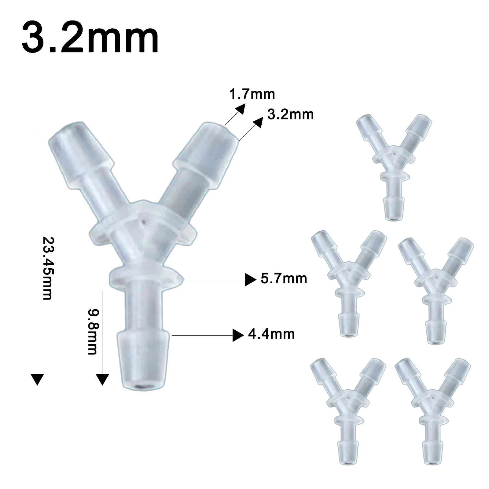 Air Pump Fitting Air Hose Connector 2.4MM 3.2MM 3.5MM 4.8MM Polypropylene Plastic Resistant To Acids And Alkalis