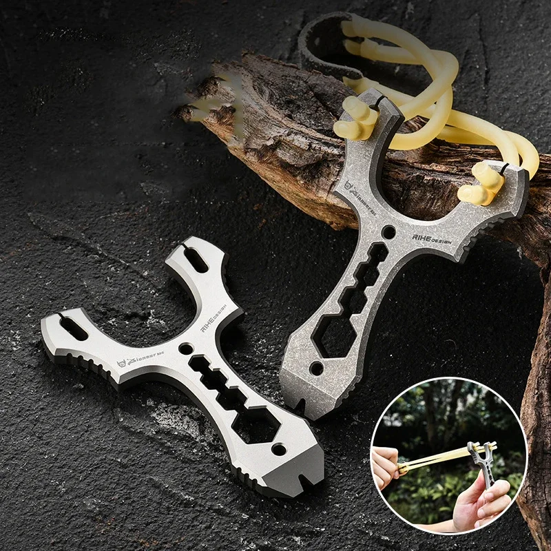 

Titanium Alloy Slingshot Quick Press Multifunctional Camping Outdoor EDC Tool