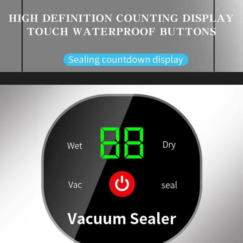 C718 Rechargeable Wireless Portability Vacuum Sealer With Sealing Countdown Display Multi-Pack Vacuum Touch Waterproof Buttons