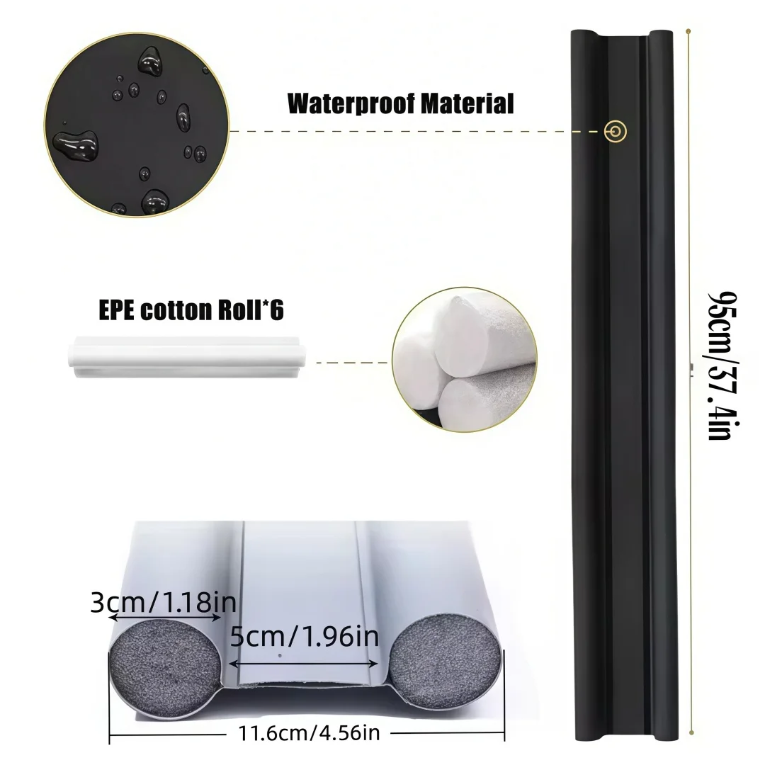 Door Bottom Seal Strip Soundproof Weather Stripping Self Adhesive Windproof Gap Filler Anti Roach Stopper Room Door Accessory
