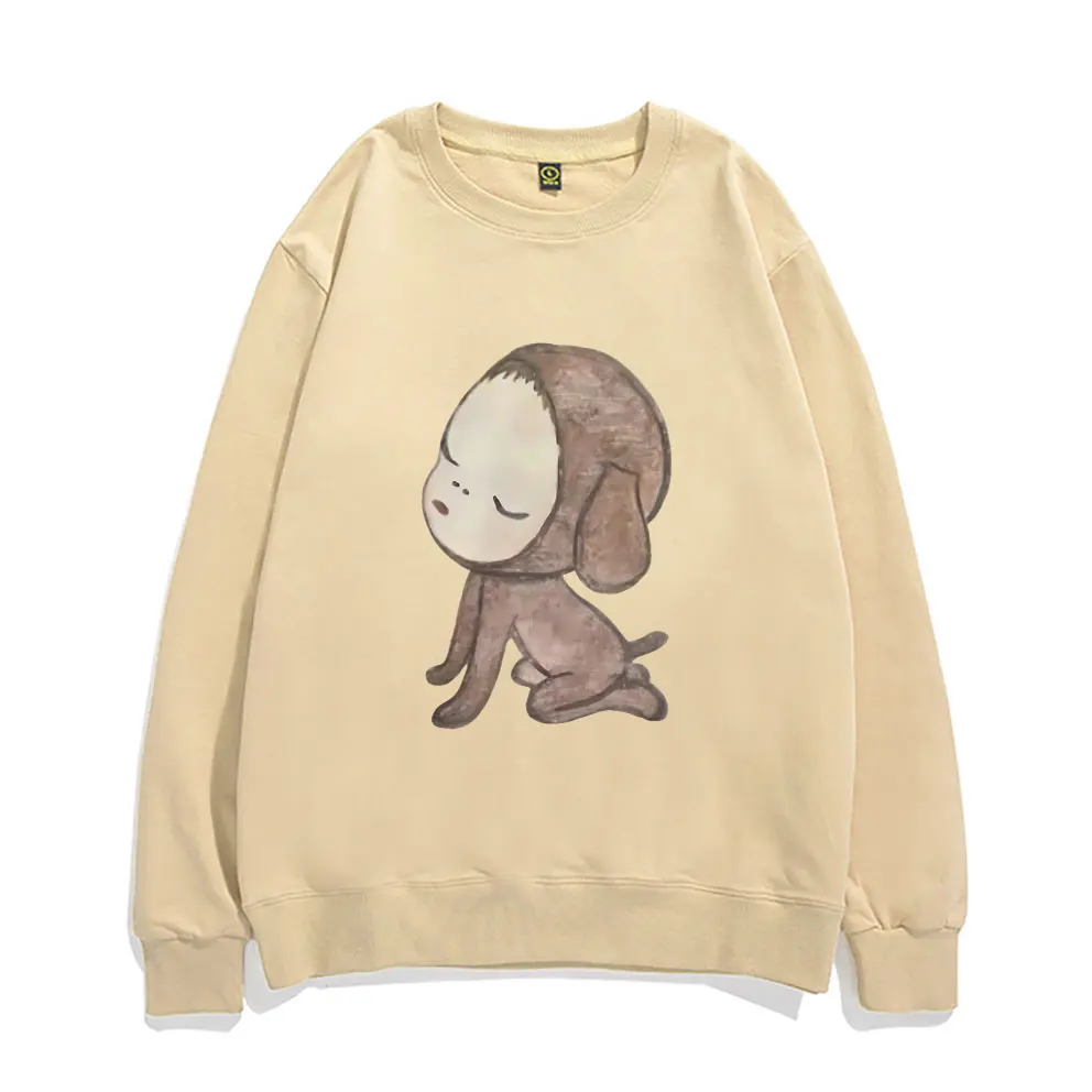 Yoshitomo Nara Bunny Baby Graphic Sweatshirt Unisex Fashion Art Aesthetic Trend Pullover Men Women Casual Oversized Streetwear