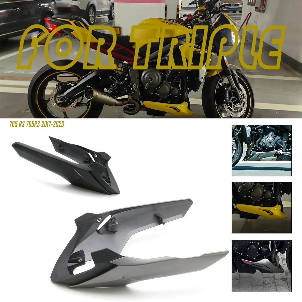 

For Street Triple 765 RS 765RS 2017-2022 Belly Pan Lower Engine Chassis Fairing Guard Skid Plate Spoiler Cover Protector