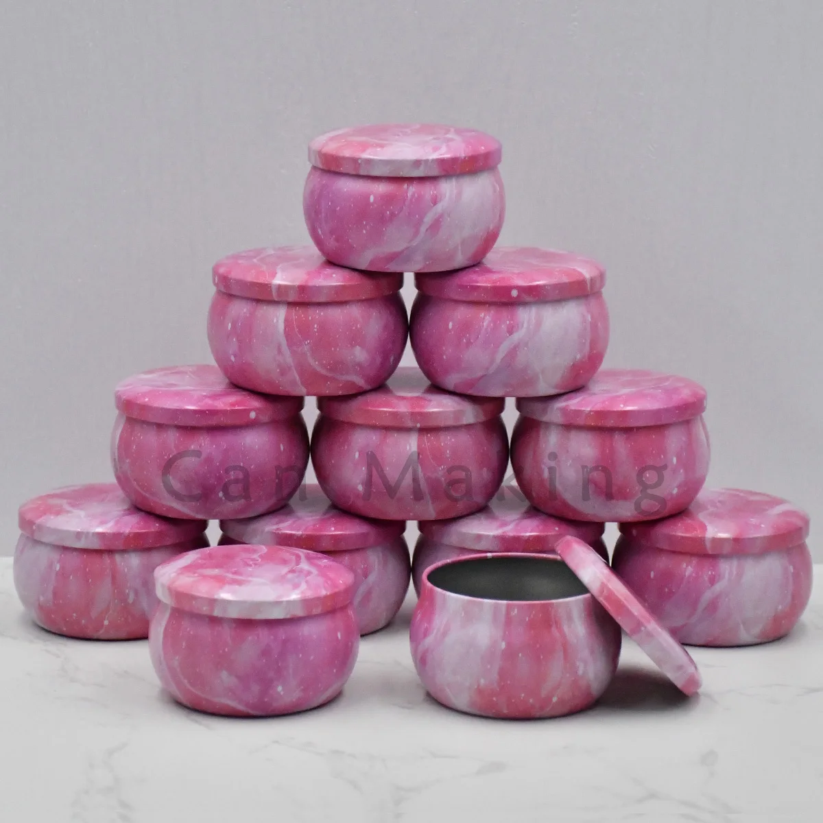 12pc Pink Empty Containers 2.2oz/4oz Candle Tin Jar With Lids, Perfect For Diy Candles, Jewelry & Gifts Storage