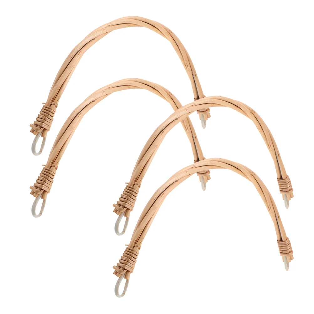 

4Pcs Rattan Replacement Basket Handles Ergonomic Grip for Picnic Bread Storage Baskets 8.65 X 5.5 Inch Woven Braided Carrying