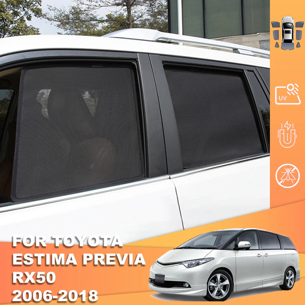 For Toyota ESTIMA PREVIA XR50 2006-2019 Magnetic Car Sunshade Front Windshield Frame Curtain Rear Side Window Sun Shade Visor