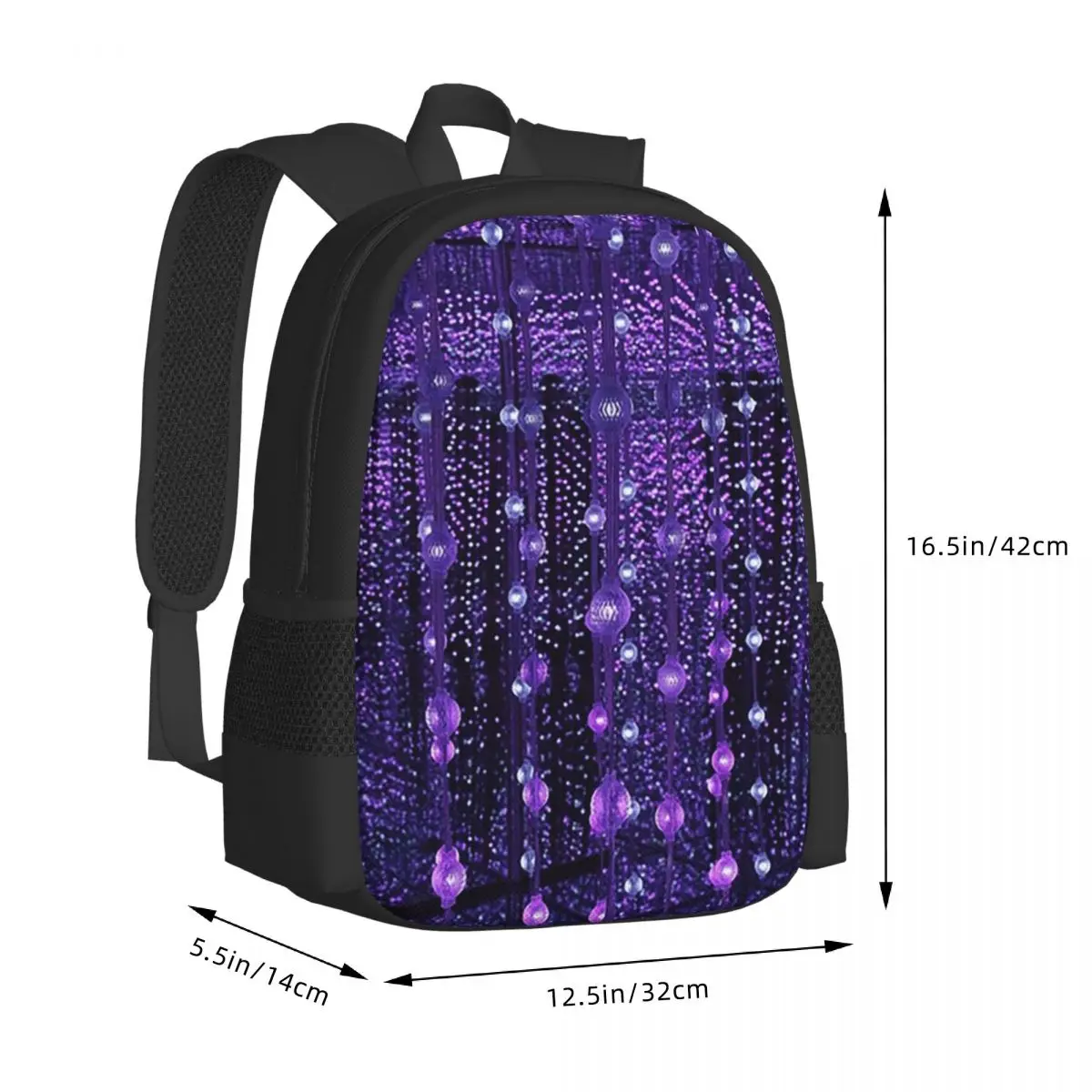 Pretty Purple Lights Student Backpack School Bag Hiking Travel Daypack for Boys Girls Fashion Bookbag Shoulder Bags